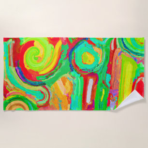 Serviette De Plage Motif d'abstraction coloré