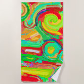 Serviette De Plage Motif d'abstraction coloré (Devant)