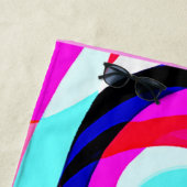 Serviette De Plage Motif d'abstractions colorées (En situation)