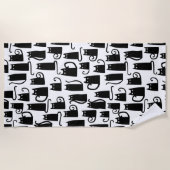 Serviette De Plage Motif d'amusement de chat noir (Devant)