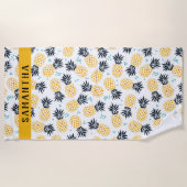 Serviette De Plage Motif d'ananas d'été personnalisé (Devant)