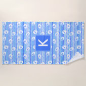 Serviette De Plage Motif d'Ancre d'aquarelle (Devant)