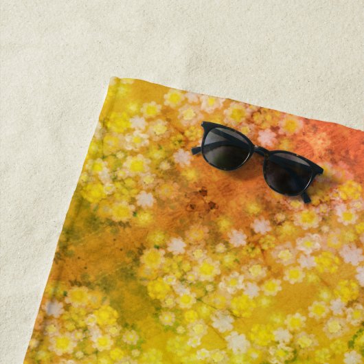 Serviette De Plage Motif d'aquarelle Abstraite rétro (En situation)