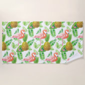 Serviette De Plage Motif d'aquarelle de jardin tropical (Devant)