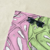 Serviette De Plage Motif d'aquarelle en feuille de monstère pastel tr (En situation)