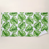 Serviette De Plage Motif d'aquarelle Monstera (Devant)