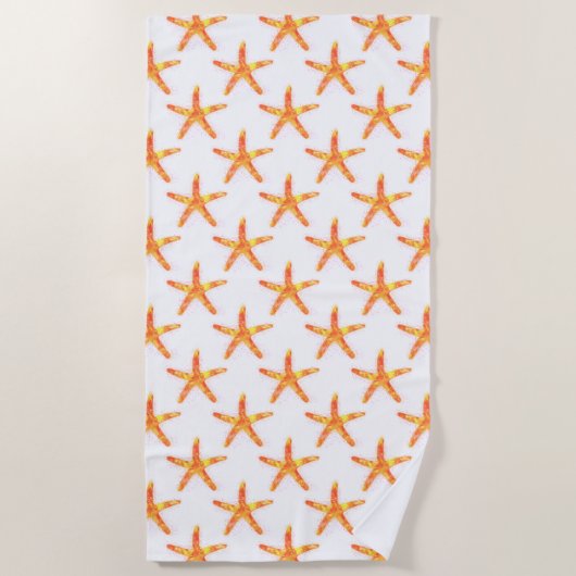 Serviette De Plage Motif d'aquarelle Starfish (Devant)