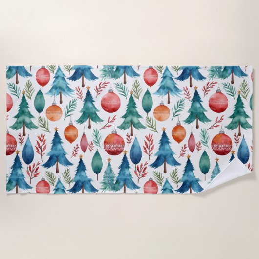 Serviette De Plage Motif d'arbre de Noël (Devant)