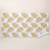 Serviette De Plage Motif d'armature de palme or (Devant)