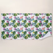 Serviette De Plage Motif d'art de cactus d'aquarelle (Devant)