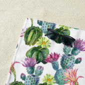 Serviette De Plage Motif d'art de cactus d'aquarelle (En situation)