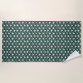 Serviette De Plage Motif d'art déco d'or vert chic (Devant)