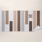 Serviette De Plage Motif d'art des bandes géométriques personnalisées (Devant)