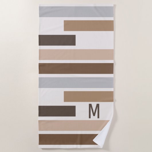 Serviette De Plage Motif d'art des bandes géométriques personnalisées (Devant)