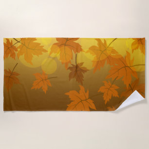 Serviette De Plage Motif d'automne avec feuilles d'érable en chute et