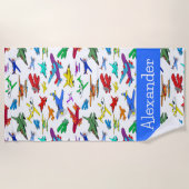 Serviette De Plage Motif d'avion coloré personnalisé (Devant)