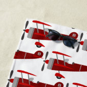 Serviette de plage Motif d'avion personnalisée (En situation)