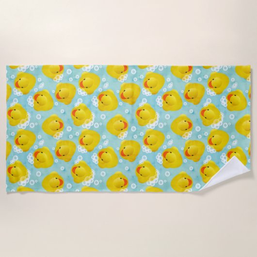 Serviette De Plage Motif de bain canards en caoutchouc (Devant)