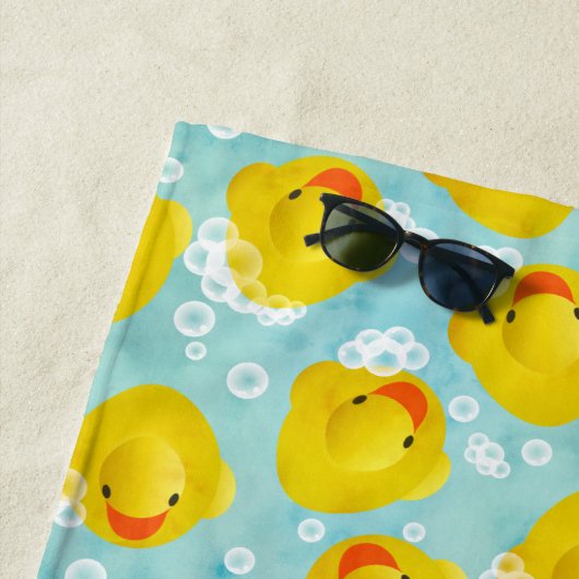 Serviette De Plage Motif de bain canards en caoutchouc (En situation)