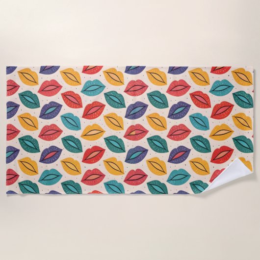 Serviette De Plage Motif de baiser (Devant)
