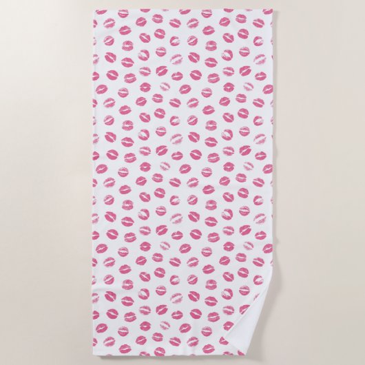 Serviette De Plage Motif de baisers romantiques (Devant)