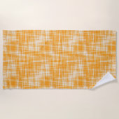 Serviette De Plage Motif de bande moderne orange jaune (Devant)