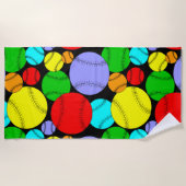 Serviette De Plage Motif de baseball (Devant)
