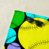 Serviette De Plage Motif de baseball (En situation)
