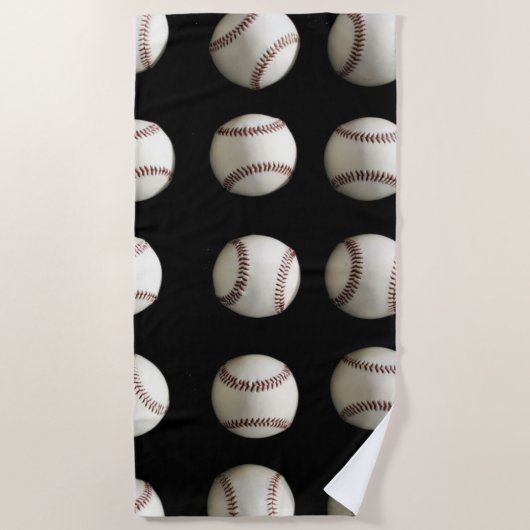 Serviette De Plage Motif de baseball (Devant)