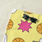 Serviette De Plage Motif de basket amusant (En situation)