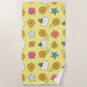 Serviette De Plage Motif de basket amusant (Devant)