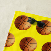 Serviette De Plage Motif de basketball orange, (En situation)