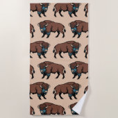 Serviette De Plage Motif de bison de Buffalo (Devant)