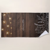 Serviette De Plage Motif de bois à cordes rustiques (Devant)