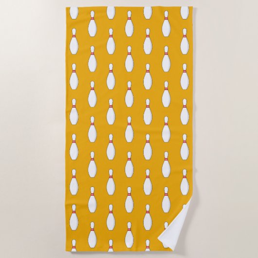 Serviette De Plage Motif de Bowling Skittle (Devant)