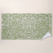 Serviette De Plage Motif de branches feuillues vertes  (Devant)