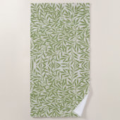 Serviette De Plage Motif de branches feuillues vertes  (Devant)
