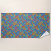 Serviette De Plage Motif de brosse rétro (Devant)