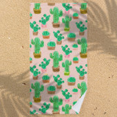Serviette De Plage Motif de cactus pointillés