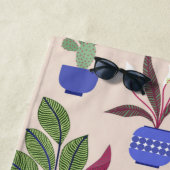Serviette De Plage Motif de cactus rose (En situation)