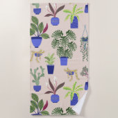 Serviette De Plage Motif de cactus rose (Devant)