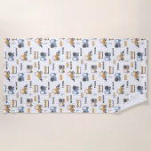 Serviette De Plage Motif de camions de construction colorés (Devant)