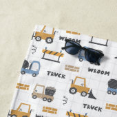 Serviette De Plage Motif de camions de construction colorés (En situation)