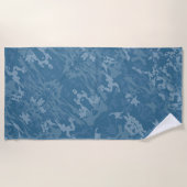 Serviette De Plage Motif de camouflage bleu (Devant)