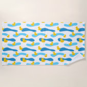 Serviette De Plage Motif de canard en caoutchouc jaune (Devant)