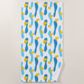 Serviette De Plage Motif de canard en caoutchouc jaune (Devant)
