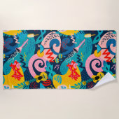 Serviette De Plage Motif de carnaval coloré (Devant)
