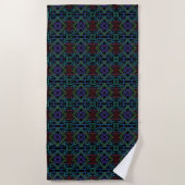 Serviette De Plage Motif de carrelage symétrique du Sud-Ouest en lign (Devant)