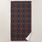 Serviette De Plage Motif de carrelage symétrique du Sud-Ouest en lign (Devant)