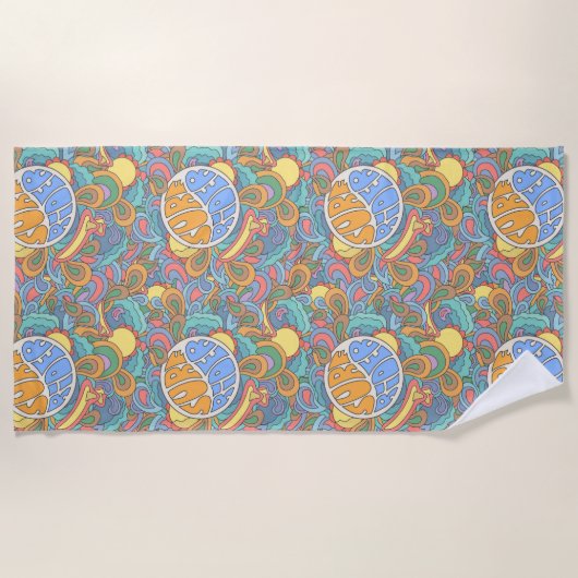 Serviette De Plage Motif de cavalier de surf (Devant)